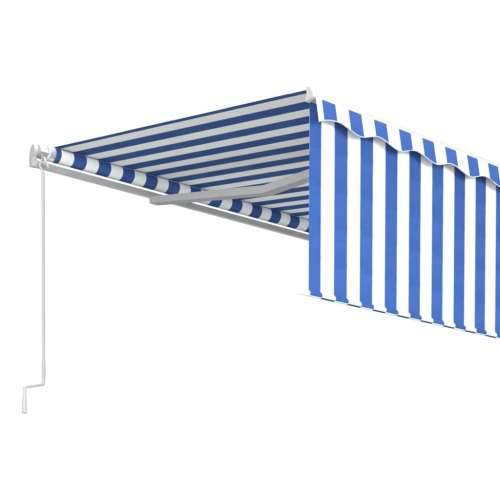 Tenda na ručno uvlačenje s roletom 5 x 3 m plavo-bijela - Plava i bijela 5 x 3 m 1 Cijena
