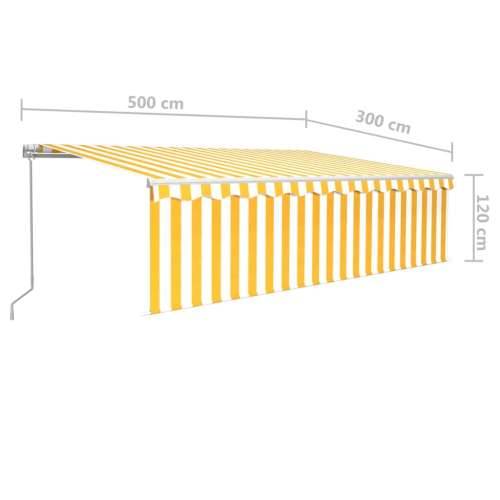 Tenda na ručno uvlačenje s roletom 5 x 3 m žuto-bijela Cijena