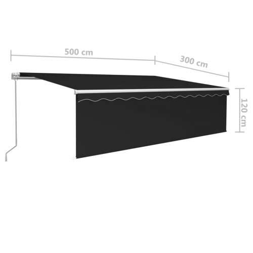 Tenda na ručno uvlačenje s roletom LED 5 x 3 m antracit - Antracit 5 x 3 m 1 Cijena
