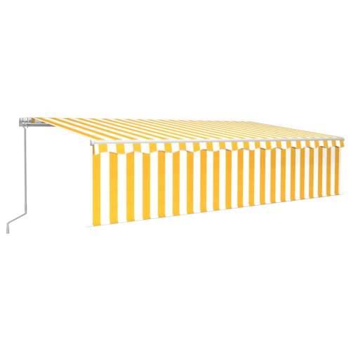 Tenda na ručno uvlačenje s roletom 6 x 3 m žuto-bijela Cijena