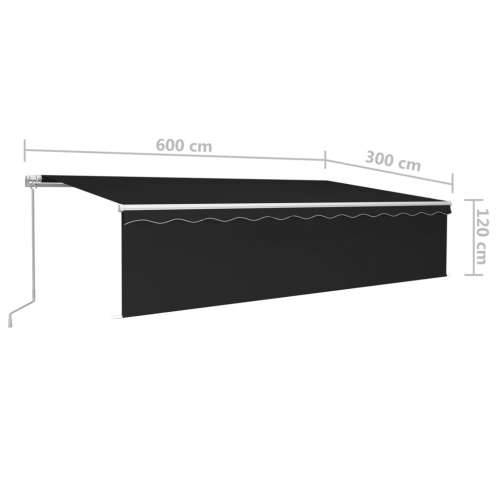 Tenda na ručno uvlačenje s roletom LED 6 x 3 m antracit - Antracit 6 x 3 m 1 Cijena
