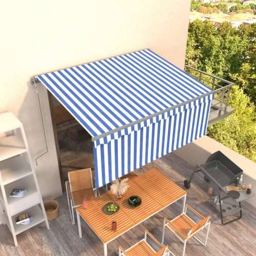 Automatska tenda na uvlačenje s roletom 3 x 2,5 m plavo-bijela Cijena