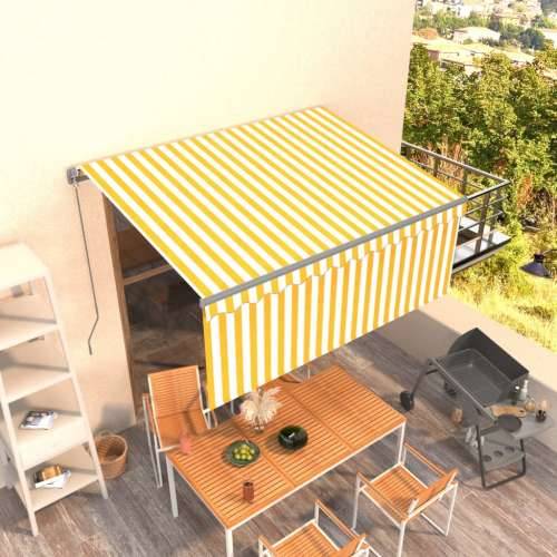 Tenda na ručno uvlačenje s roletom 3,5 x 2,5 m žuto-bijela - Žuta i bijela 3.5 x 2.5 m 1 Cijena
