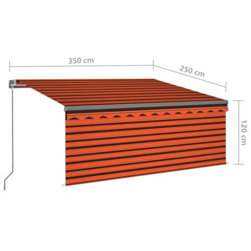 Tenda na ručno uvlačenje s roletom 3,5 x 2,5 m narančasto-smeđa - narančasta i smeđa 3.5 x 2.5 m 1 Cijena