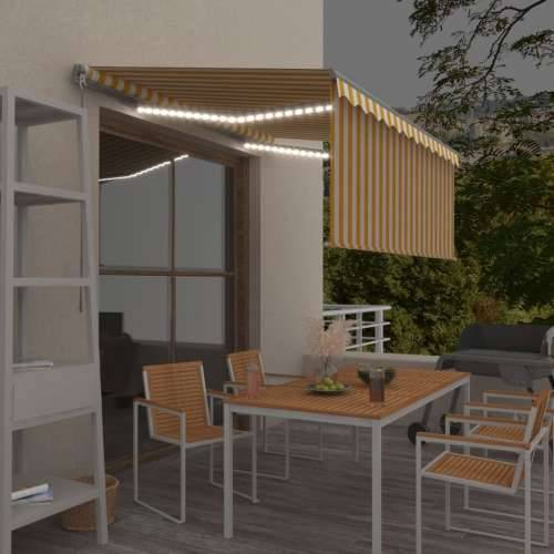 Tenda na ručno uvlačenje s roletom LED 3,5 x 2,5 m žuto-bijela - Žuta i bijela 3.5 x 2.5 m 1 Cijena