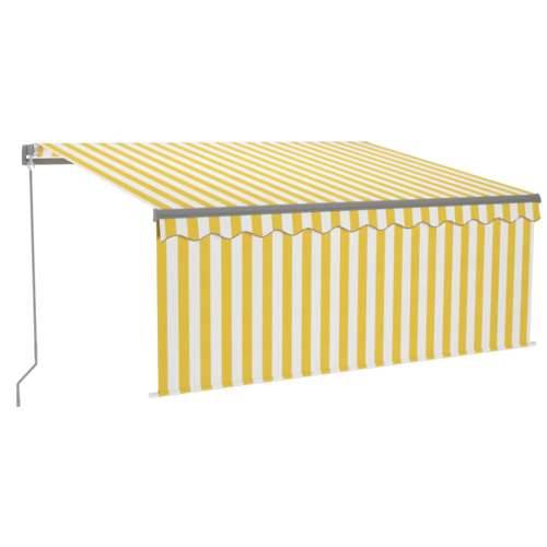 Tenda na ručno uvlačenje s roletom LED 3,5 x 2,5 m žuto-bijela - Žuta i bijela 3.5 x 2.5 m 1 Cijena