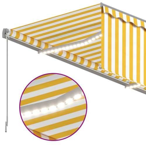 Tenda na ručno uvlačenje s roletom LED 3,5 x 2,5 m žuto-bijela - Žuta i bijela 3.5 x 2.5 m 1 Cijena