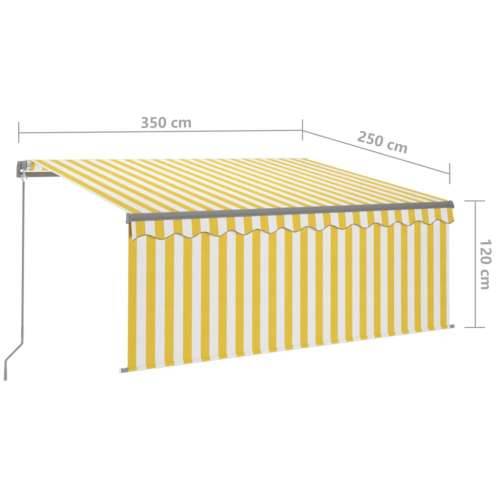 Tenda na ručno uvlačenje s roletom LED 3,5 x 2,5 m žuto-bijela - Žuta i bijela 3.5 x 2.5 m 1 Cijena