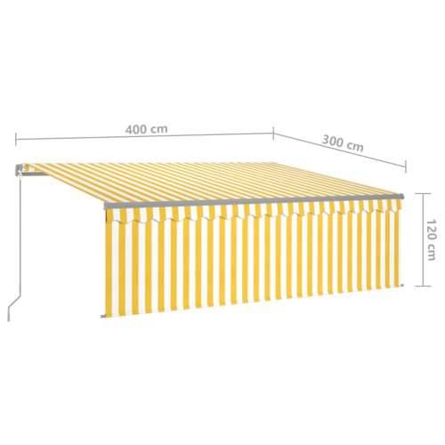 Tenda na ručno uvlačenje s roletom 4 x 3 m žuto-bijela - Žuta i bijela 4 x 3 m 1 Cijena