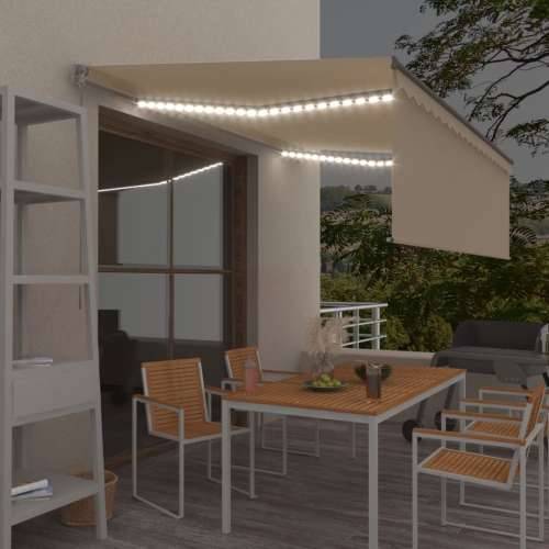 Tenda na ručno uvlačenje s roletom i LED svjetlima 4 x 3 m krem - Krema 4 x 3 m 1 Cijena