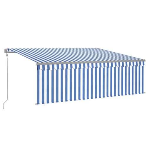 Automatska tenda na uvlačenje s roletom 4 x 3 m plavo-bijela Cijena