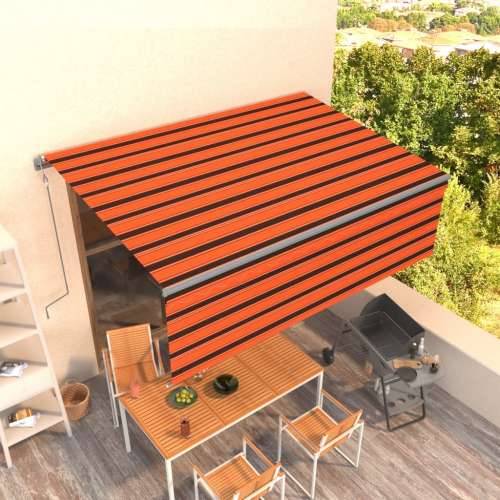 Automatska tenda na uvlačenje s roletom 4x3 m narančasto-smeđa   - Šareni 4 x 3 m 1 Cijena