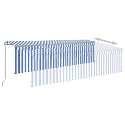 Tenda na ručno uvlačenje s roletom 5 x 3 m plavo-bijela - Plava i bijela 5 x 3 m 1 Cijena