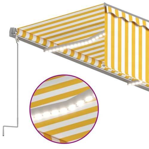 Tenda na ručno uvlačenje s roletom LED 5 x 3 m žuto-bijela - Žuta i bijela 5 x 3 m 1 Cijena