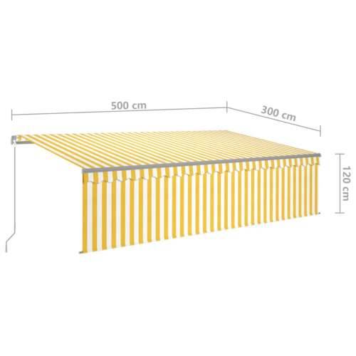 Tenda na ručno uvlačenje s roletom LED 5 x 3 m žuto-bijela - Žuta i bijela 5 x 3 m 1 Cijena