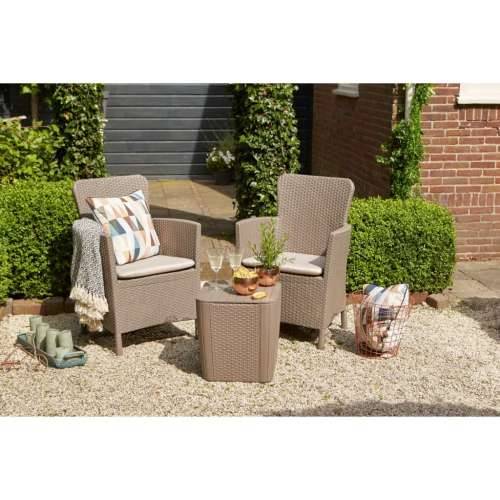 Allibert Vrtna garnitura - 3-dijelni vrtni blagovaonski set Iowa boja cappuccina 224383 - Boja cappuccina 1 Cijena
