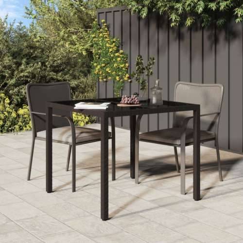Vrtni stol 90x90x75 cm od kaljenog stakla i poliratana smeđi