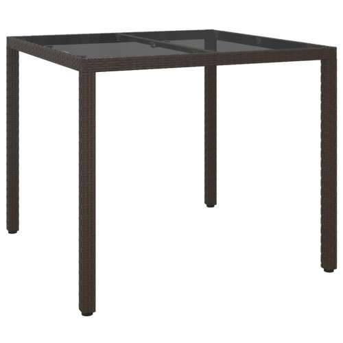 Vrtni stol 90x90x75 cm od kaljenog stakla i poliratana smeđi Cijena