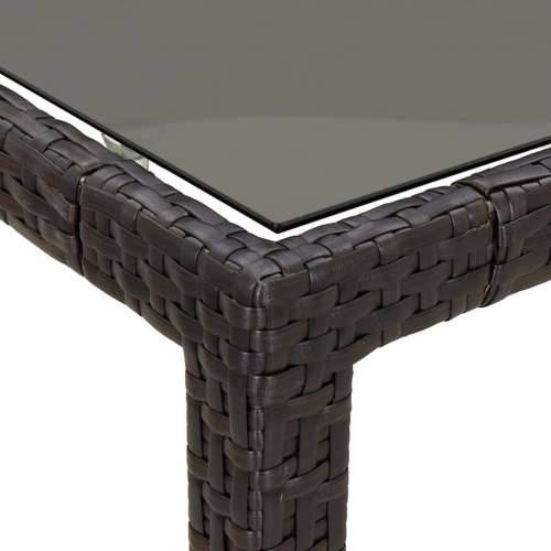 Vrtni stol 90x90x75 cm od kaljenog stakla i poliratana smeđi Cijena