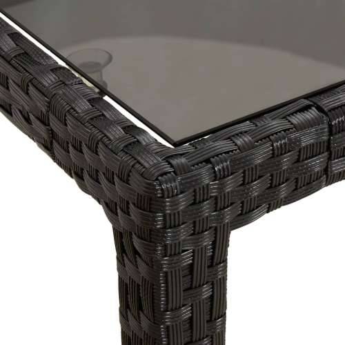 Vrtni stol 90 x 90 x 75 cm od kaljenog stakla i poliratana crni Cijena