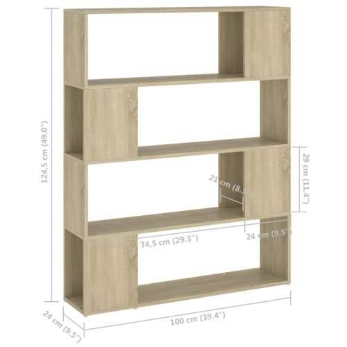 Ormarić za knjige / Paravan - Sobna pregrada boja hrasta 100x24x124 cm - sonoma hrast 100 x 24 x 124 cm 1 Cijena