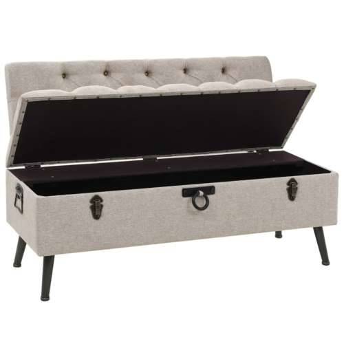 Klupa za pohranu s naslonom 110 cm krem od tkanine - Krema 110 x 52 x 75 cm Cijena
