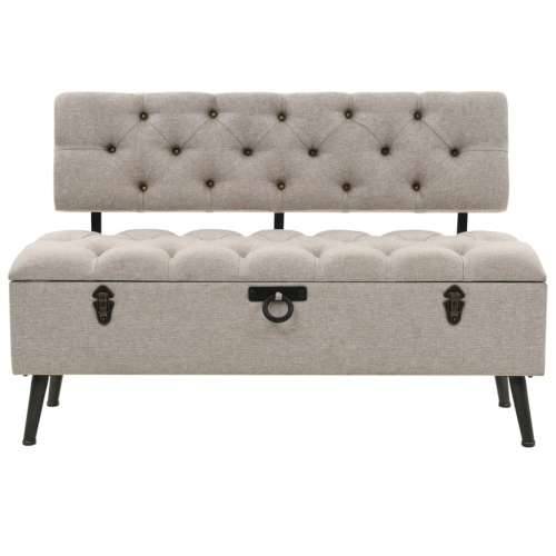 Klupa za pohranu s naslonom 110 cm krem od tkanine - Krema 110 x 52 x 75 cm Cijena