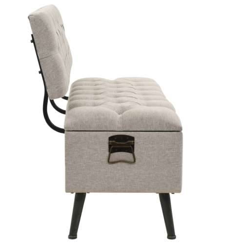 Klupa za pohranu s naslonom 110 cm krem od tkanine - Krema 110 x 52 x 75 cm Cijena