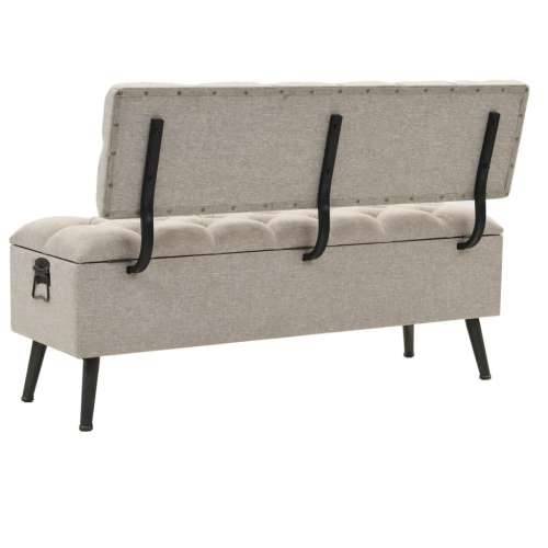 Klupa za pohranu s naslonom 110 cm krem od tkanine - Krema 110 x 52 x 75 cm Cijena