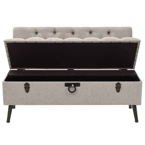 Klupa za pohranu s naslonom 110 cm krem od tkanine - Krema 110 x 52 x 75 cm Cijena