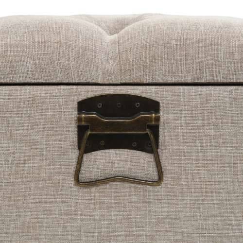 Klupa za pohranu s naslonom 110 cm krem od tkanine - Krema 110 x 52 x 75 cm Cijena