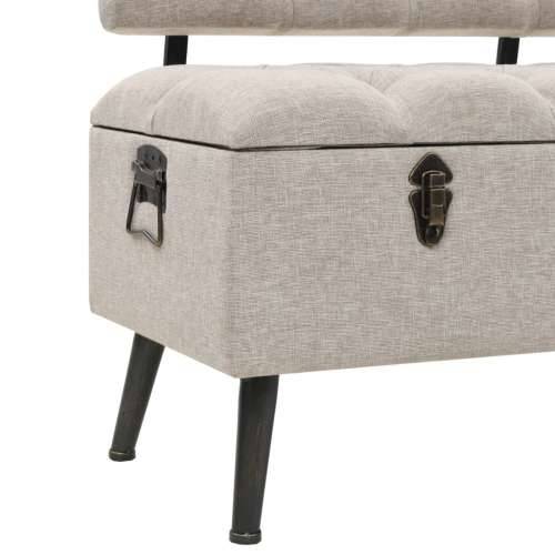 Klupa za pohranu s naslonom 110 cm krem od tkanine - Krema 110 x 52 x 75 cm Cijena