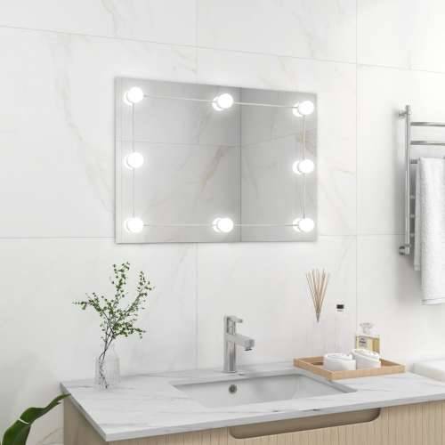 Zidno ogledalo bez okvira s LED svjetlima pravokutno stakleno Cijena
