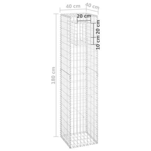 Gabionske stupne košare 2 kom 40 x 40 x 180 cm željezne - 40 x 40 x 180 cm 2 Cijena