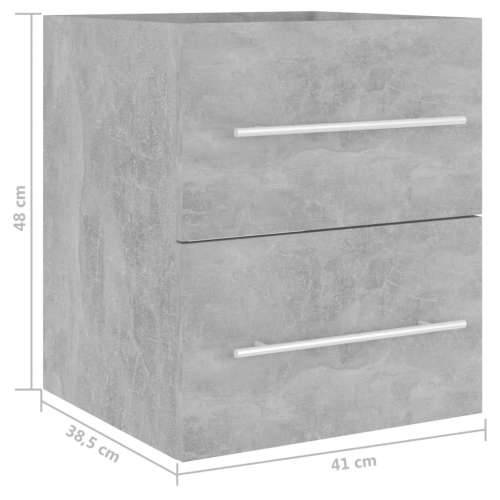 Ormarić za Lavabo - Umivaonik siva boja betona 41x38,5x48 cm drveni - Beton siva 41 x 38.5 x 48 cm 1 Cijena