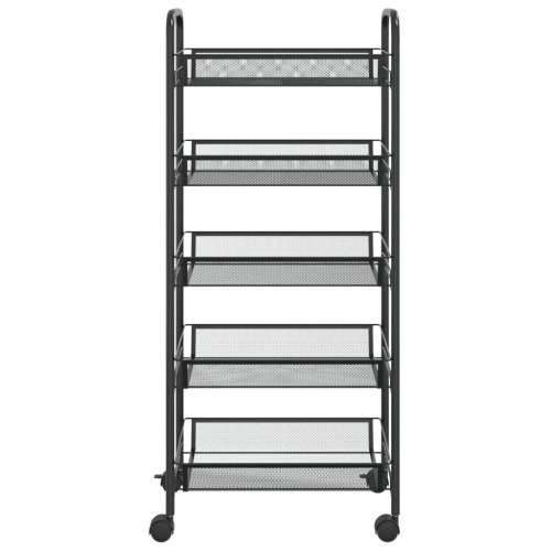 Kuhinjska kolica s 5 razina crna 46 x 26 x 105 cm željezna - Crna 46 x 26 x 105 cm Cijena