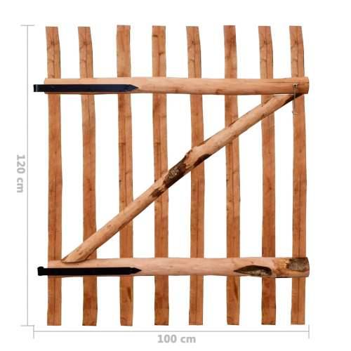 Jednostruka vrata za ogradu od drva lješnjaka 100 x 120 cm - Smeđa 120 cm Cijena