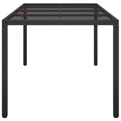 Vrtni stol crni 190x90x75 cm od kaljenog stakla i poliratana Cijena