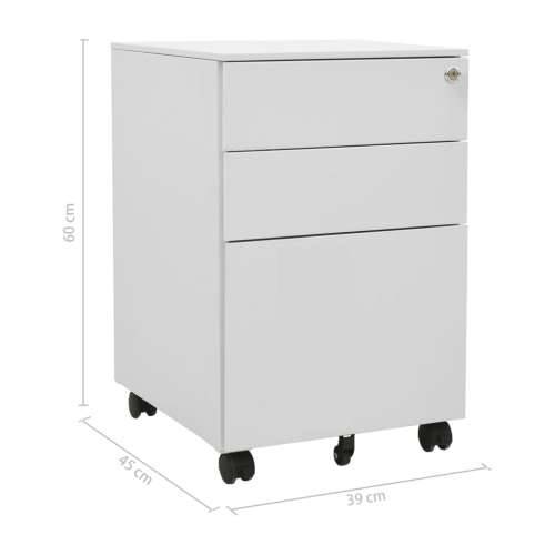 Mobilni ormarić za spise svjetlosivi 39 x 45 x 60 cm čelični - Svjetlosiva 1 Cijena