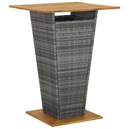 9-dijelni vrtni barski set od poliratana s jastucima sivi - Siva Dužina stola 80 cm 8 Cijena