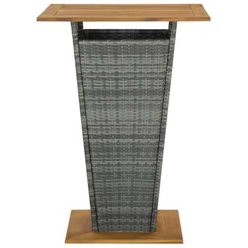 9-dijelni vrtni barski set od poliratana s jastucima sivi - Siva Dužina stola 80 cm 8 Cijena