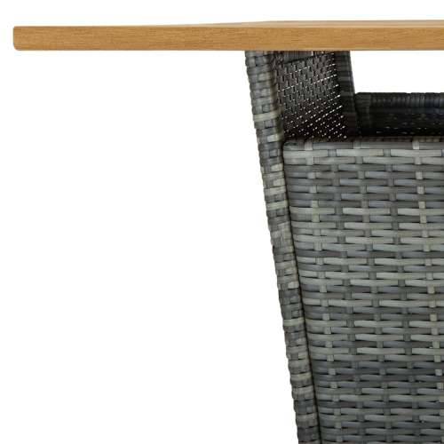 9-dijelni vrtni barski set od poliratana s jastucima sivi - Siva Dužina stola 80 cm 8 Cijena