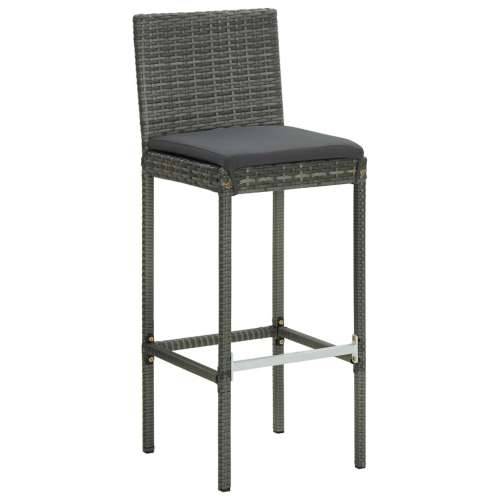 9-dijelni vrtni barski set od poliratana s jastucima sivi - Siva Dužina stola 80 cm 8 Cijena