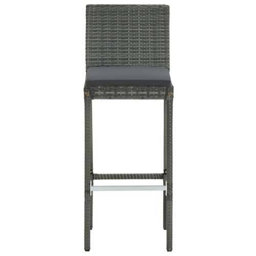 9-dijelni vrtni barski set od poliratana s jastucima sivi - Siva Dužina stola 80 cm 8 Cijena
