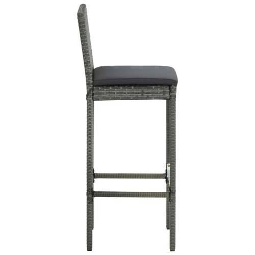9-dijelni vrtni barski set od poliratana s jastucima sivi - Siva Dužina stola 80 cm 8 Cijena