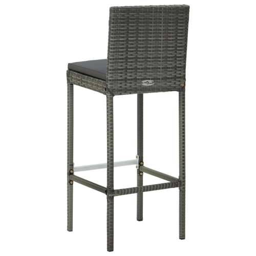 9-dijelni vrtni barski set od poliratana s jastucima sivi - Siva Dužina stola 80 cm 8 Cijena