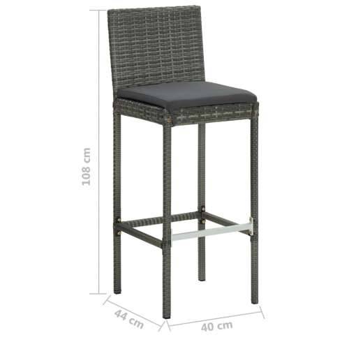 9-dijelni vrtni barski set od poliratana s jastucima sivi - Siva Dužina stola 80 cm 8 Cijena