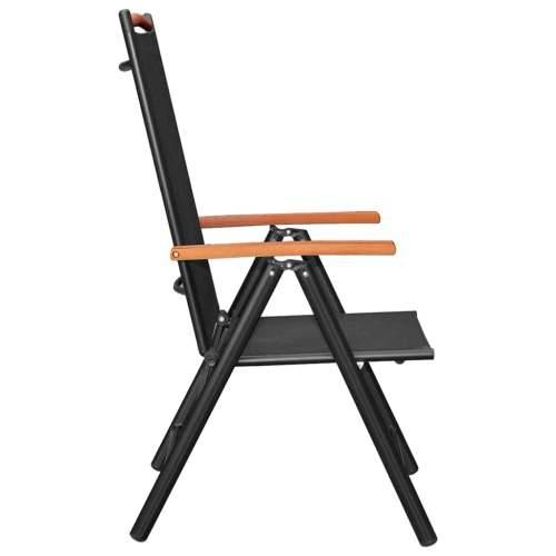Vrtna garnitura - 5-dijelni vrtni blagovaonski set aluminijski crni - Crna Dužina stola 80 cm 4 Cijena