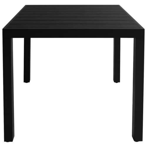 Vrtna garnitura - 5-dijelni vrtni blagovaonski set aluminijski crni - Crna Dužina stola 80 cm 4 Cijena