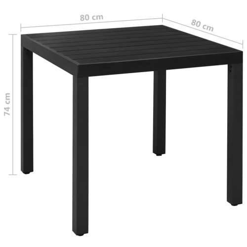 Vrtna garnitura - 5-dijelni vrtni blagovaonski set aluminijski crni - Crna Dužina stola 80 cm 4 Cijena